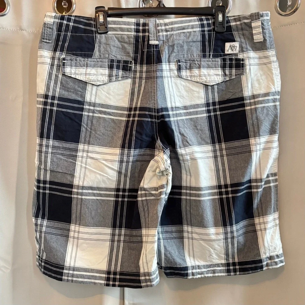Aeropostale Men Plaid Flat Front Shorts Y2K Size 38 (fits like 40) Chino 19664